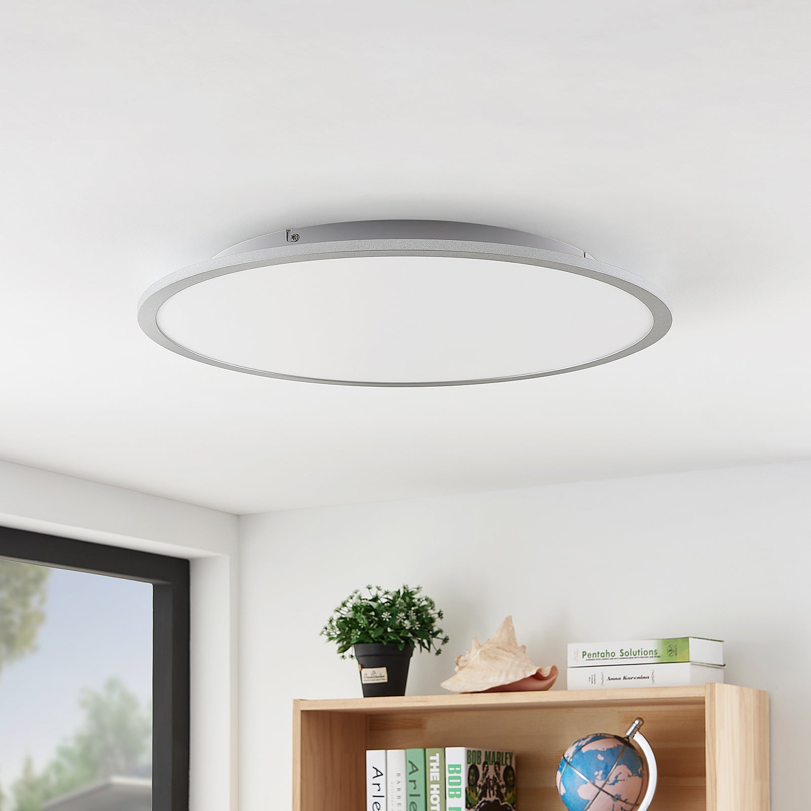 Lindby Deckenlampe Deckenleuchte Narima LED Lampe Leuchte flach weiß Ø60cm - 4251096579536