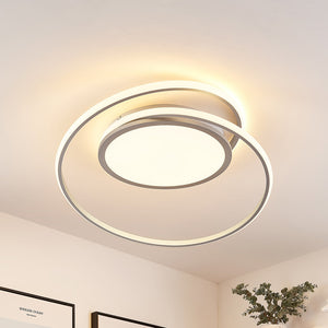 B-Ware Lucande Deckenlampe Deckenleuchte Noud LED Lampe dimmbar silber Ø40cm