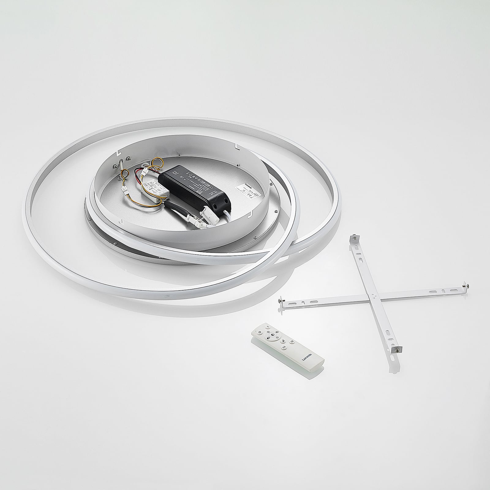 Lucande Deckenlampe Deckenleuchte Noud LED Lampe dimmbar silber Ø40cm - 4251096597660