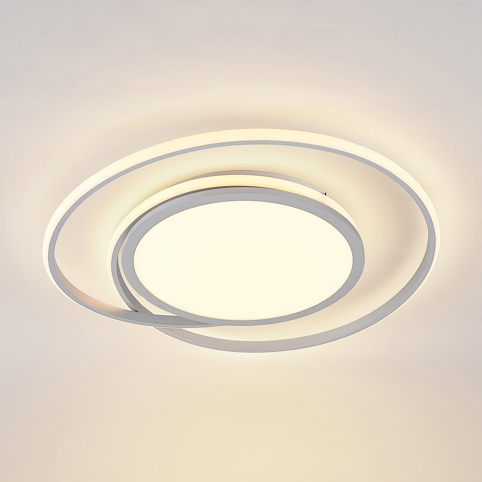 Lucande Deckenlampe Deckenleuchte Noud LED Lampe dimmbar silber Ø40cm - 4251096597660