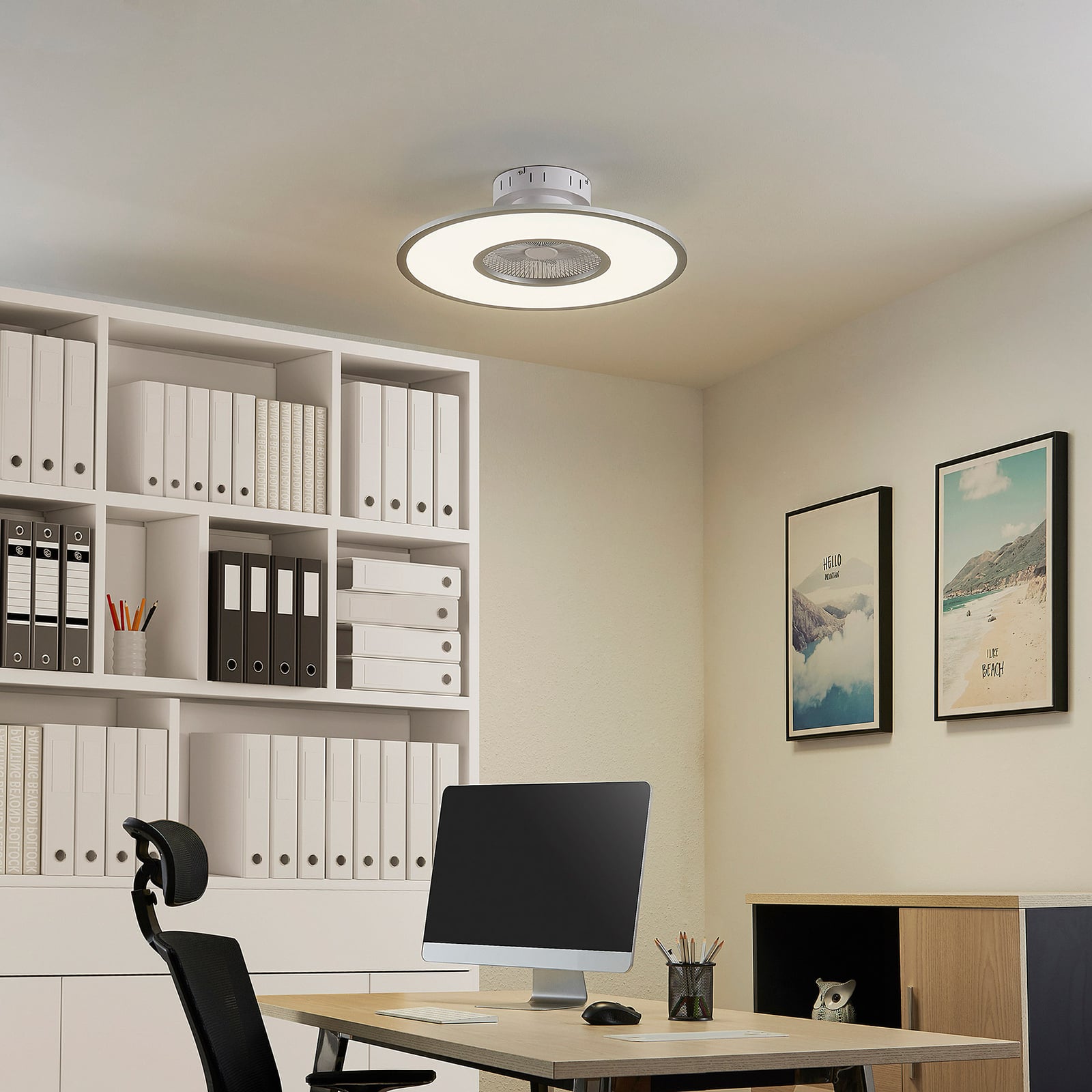 Lindby Deckenventilator Romea LED Ventilator Lampe dimmbar silber Ø60cm 16,5cm - 4251911750270