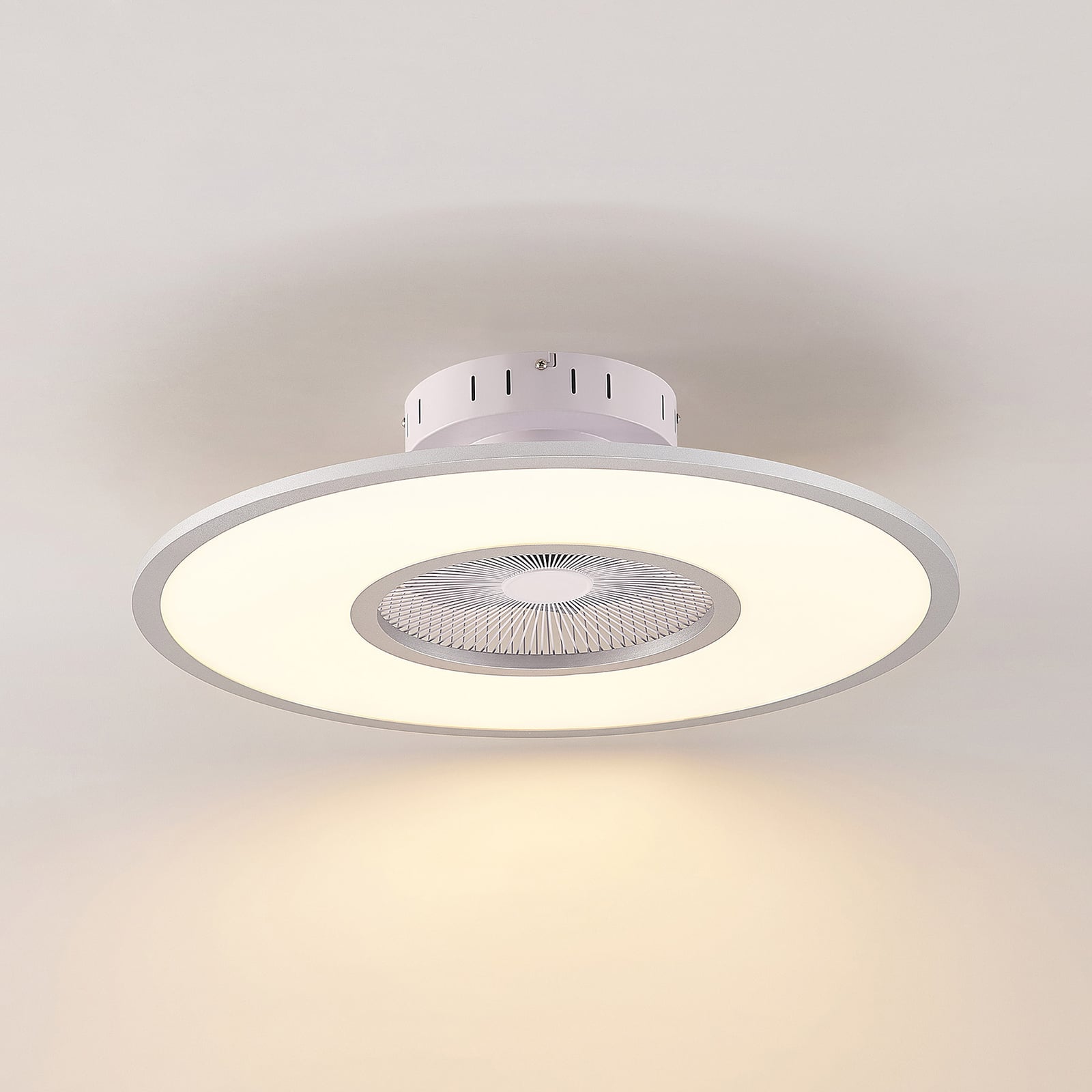 Lindby Deckenventilator Romea LED Ventilator Lampe dimmbar silber Ø60cm 16,5cm - 4251911750270