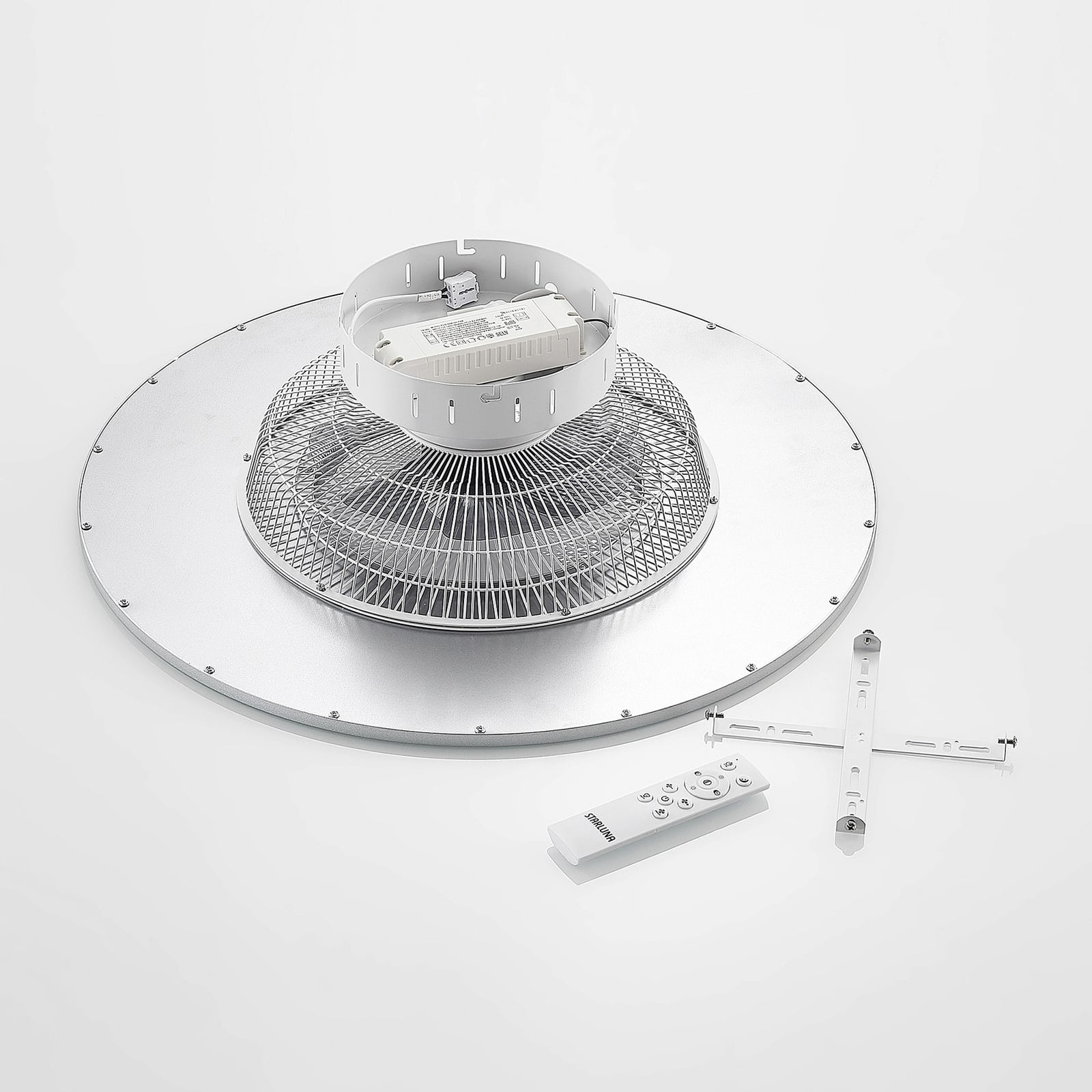 Lindby Deckenventilator Romea LED Ventilator Lampe dimmbar silber Ø60cm 16,5cm - 4251911750270