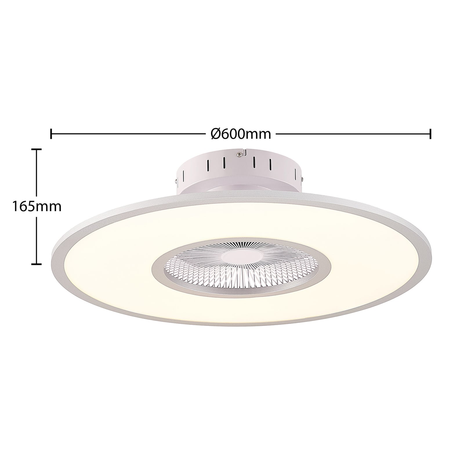 Lindby Deckenventilator Romea LED Ventilator Lampe dimmbar silber Ø60cm 16,5cm - 4251911750270