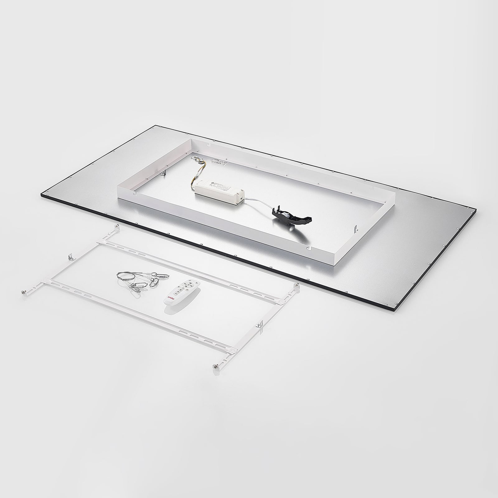 Lindby Deckenlampe Nelios LED Lampe dimmbar schwarz 120x60cm CCT 2700K-6500K - 4251911739411
