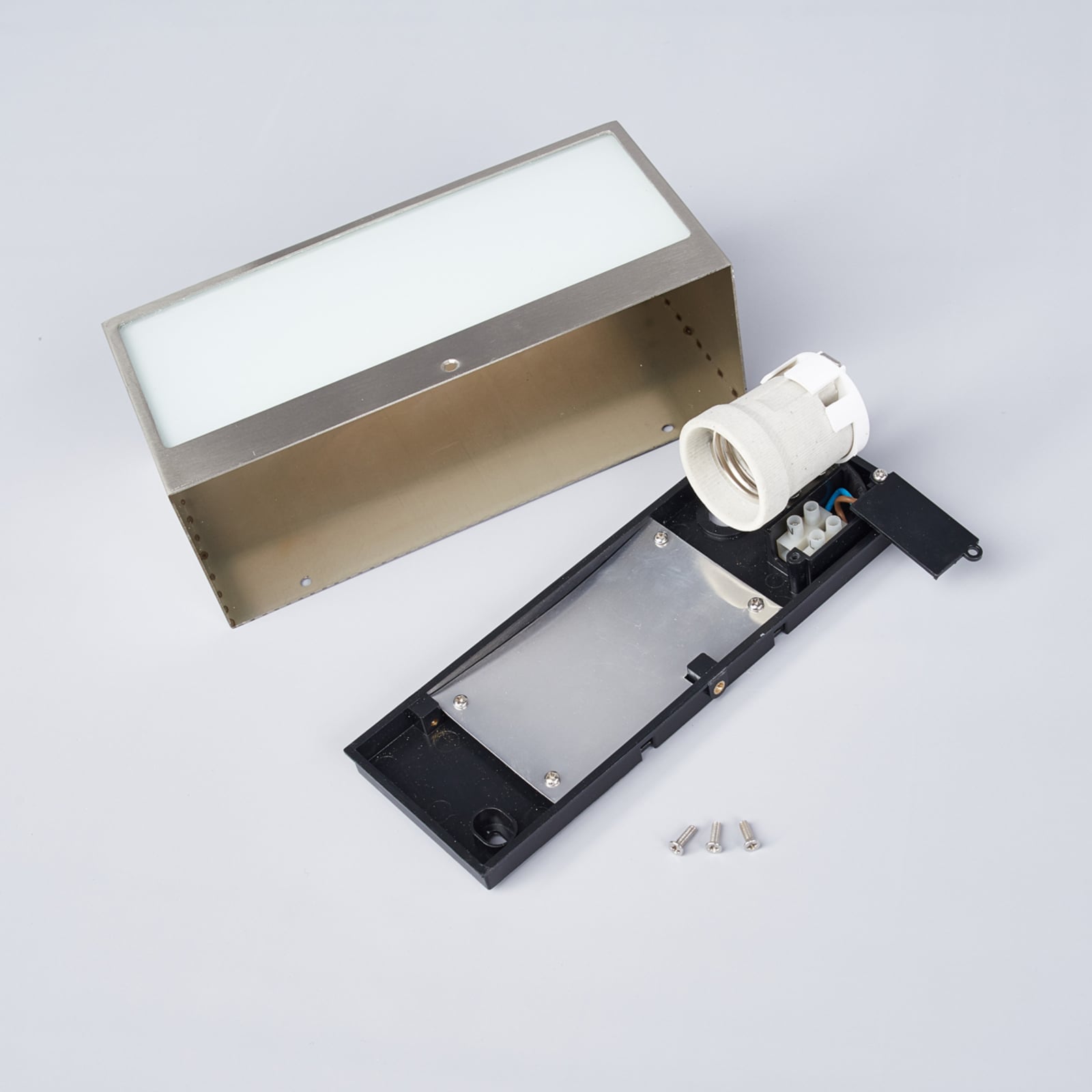 Lindby Außenwandleuchte Leonora LED Gartenlampe Edelstahl 20cm dimmbar IP44 weiß - 4251096502589