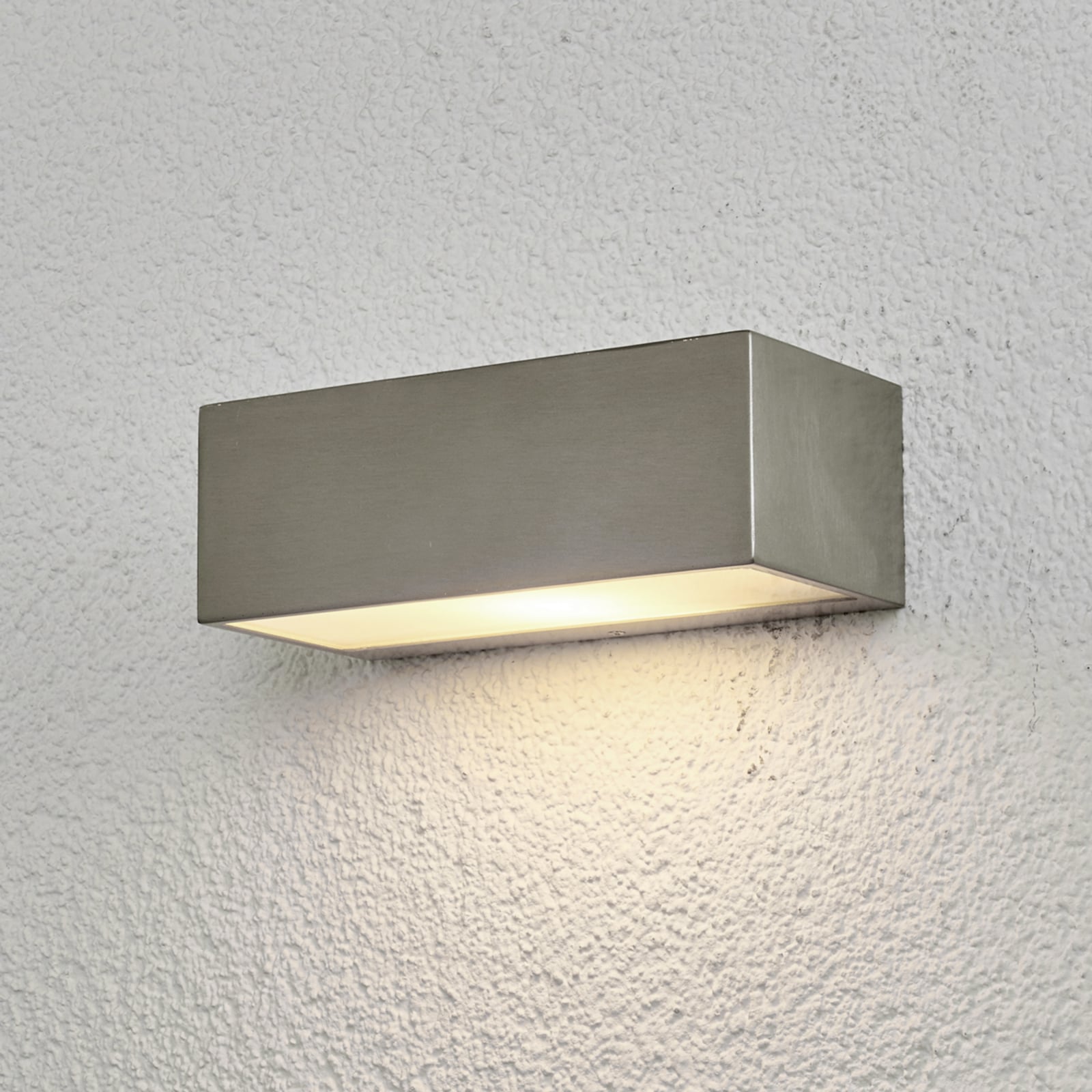 Lindby Außenwandleuchte Leonora LED Gartenlampe Edelstahl 20cm dimmbar IP44 weiß - 4251096502589