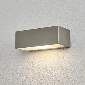 B-Ware Lindby Außenwandleuchte Leonora LED Gartenlampe Edelstahl 20cm dimmbar IP44 weiß