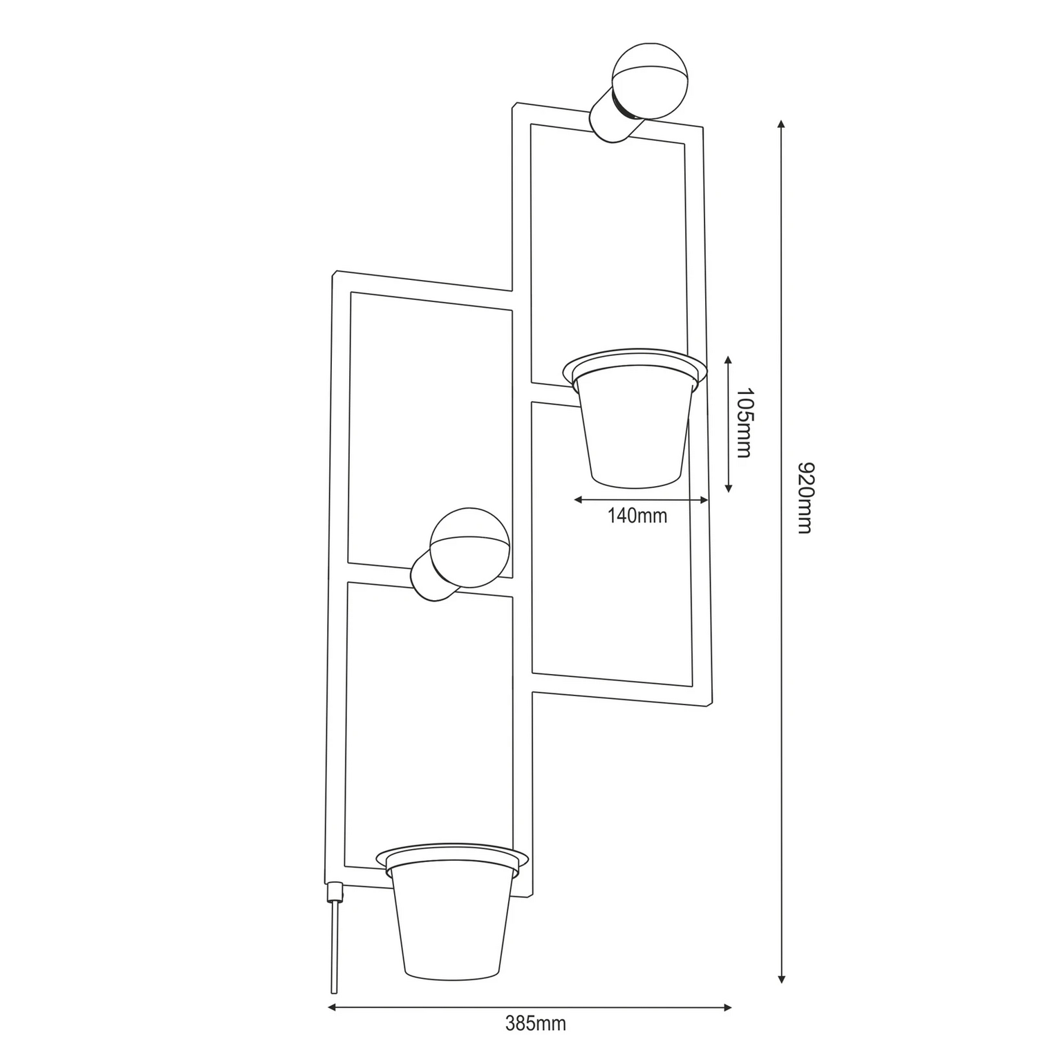 Envostar Hyazinth Wandleuchte Wandlampe Wandlicht Leuchte Lampe 2 Blumentöp695 B-Ware - 4251911782431