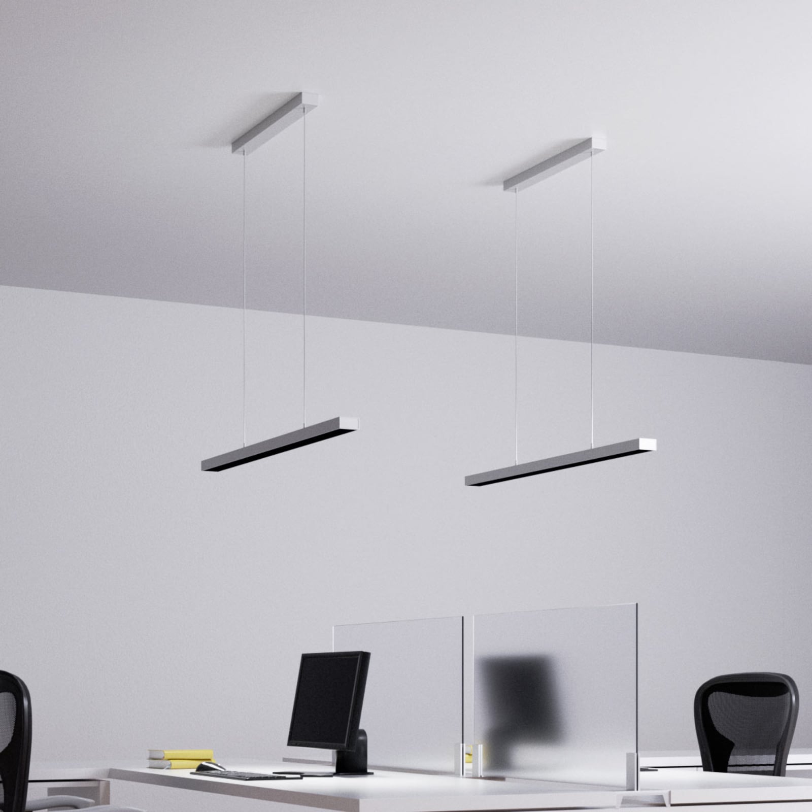 Arcchio Pendelleuchte Jolinda LED Hängelampe silber 118cm Büroleuchte 7970lm - 4251096542455