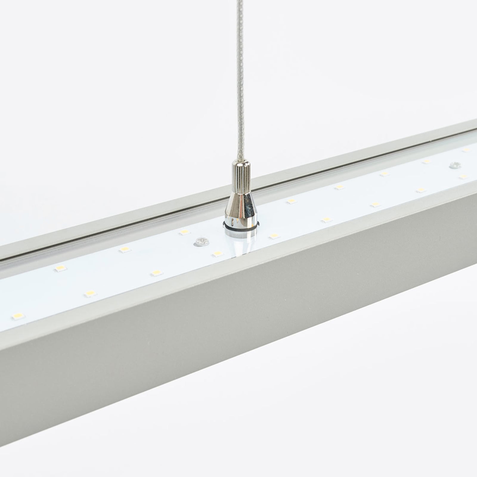 Arcchio Pendelleuchte Jolinda LED Hängelampe silber 118cm Büroleuchte 7970lm - 4251096542455