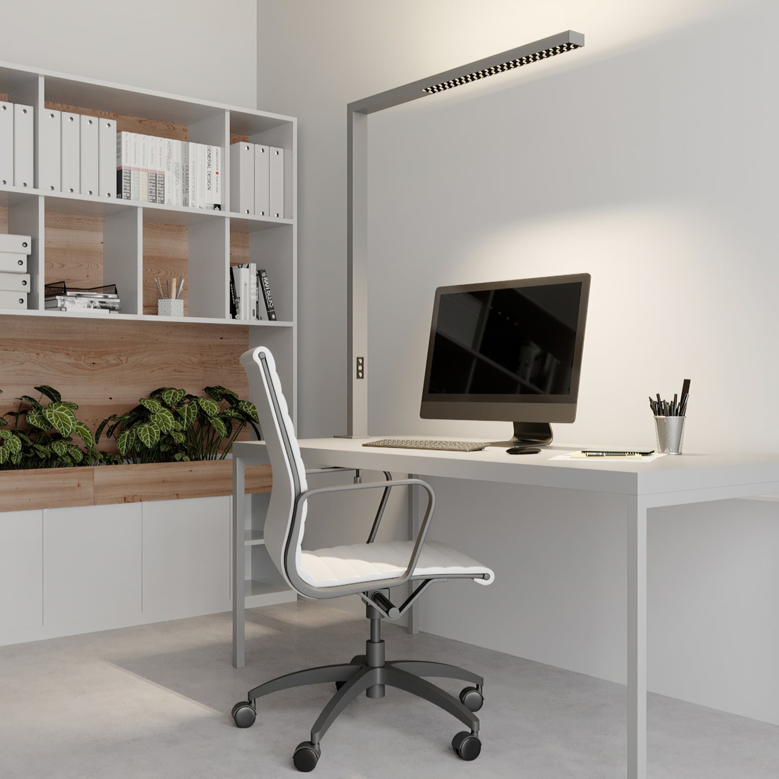 Arcchio LED Büro-Klemmlampe Jolinda dimmbar silber Touchdimmer 105,6x131,4cm - 4251096565553