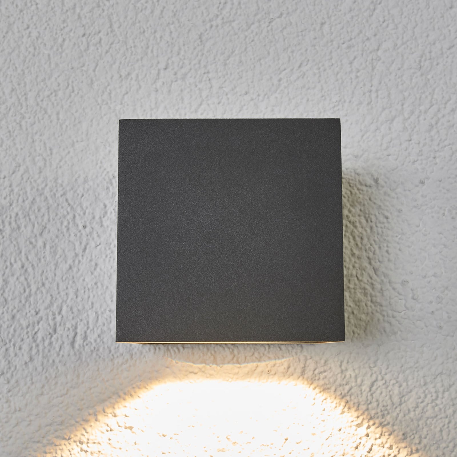Lucande Außenwandleuchte Merjem LED Gartenlampe Wandleuchte dunkelgrau IP54 - 4251096538007