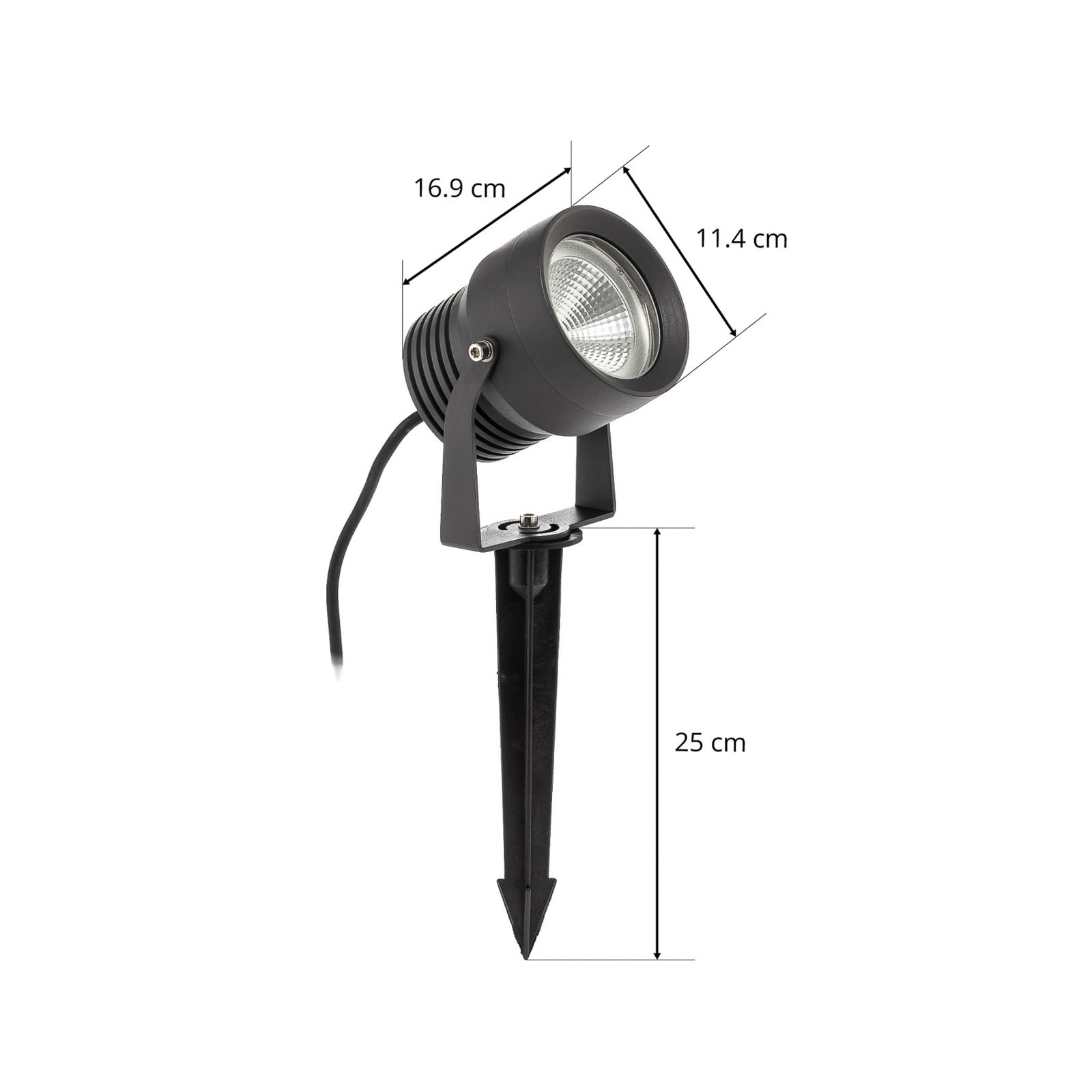 Lucande Außenstrahler Außenleuchte Irina LED warmweiß 2m Kabel Leuchte Lampe - 4251096538021