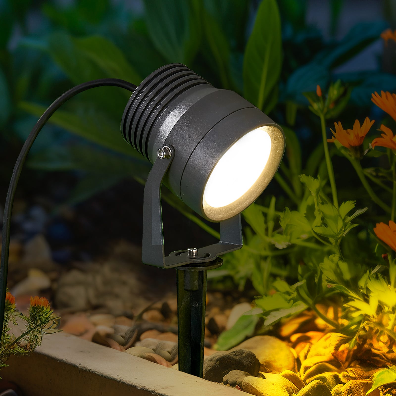 Lucande Außenstrahler Außenleuchte Irina LED warmweiß 2m Kabel Leuchte Lampe - 4251096538021
