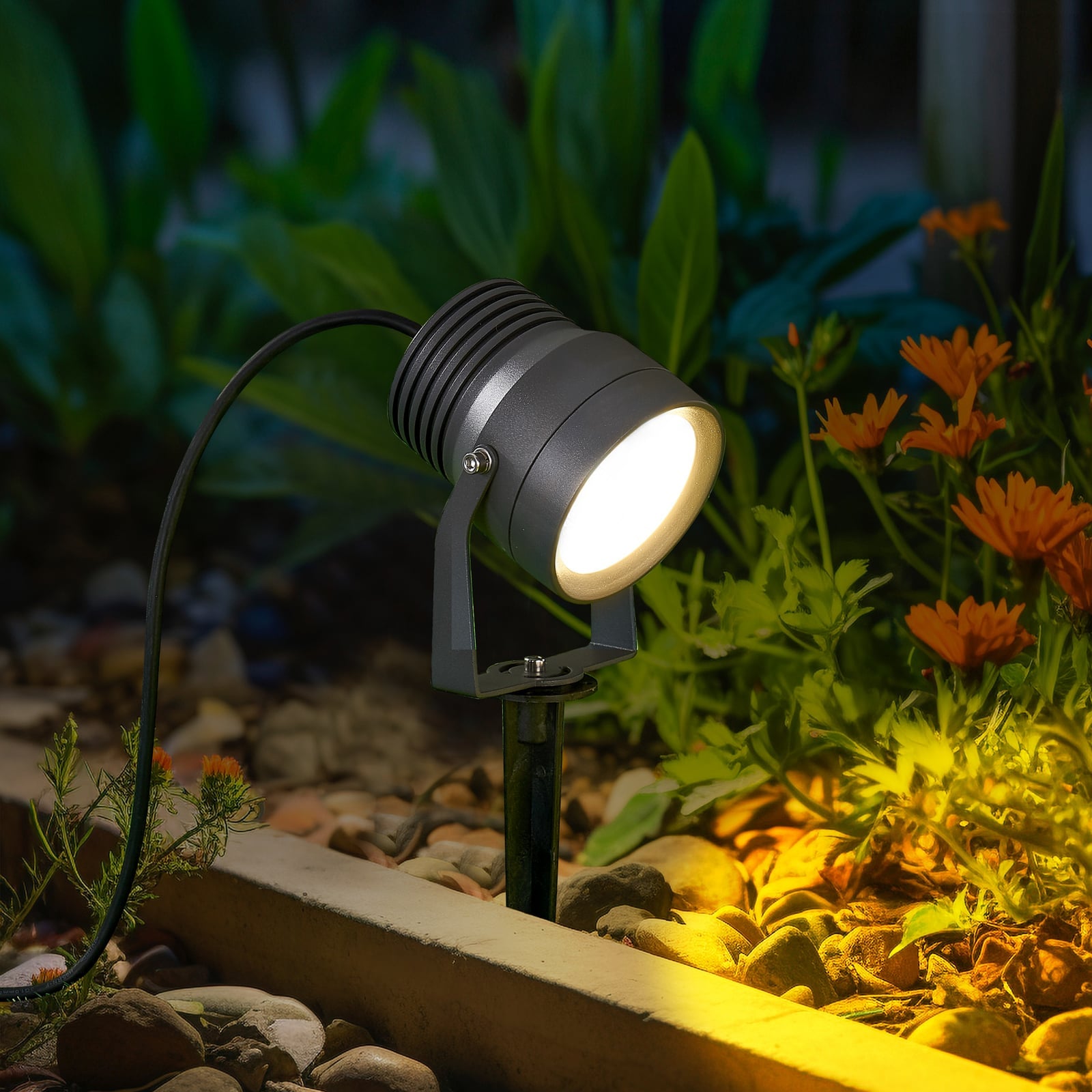 Lucande Außenstrahler Außenleuchte Irina LED warmweiß 2m Kabel Leuchte Lampe - 4251096538021