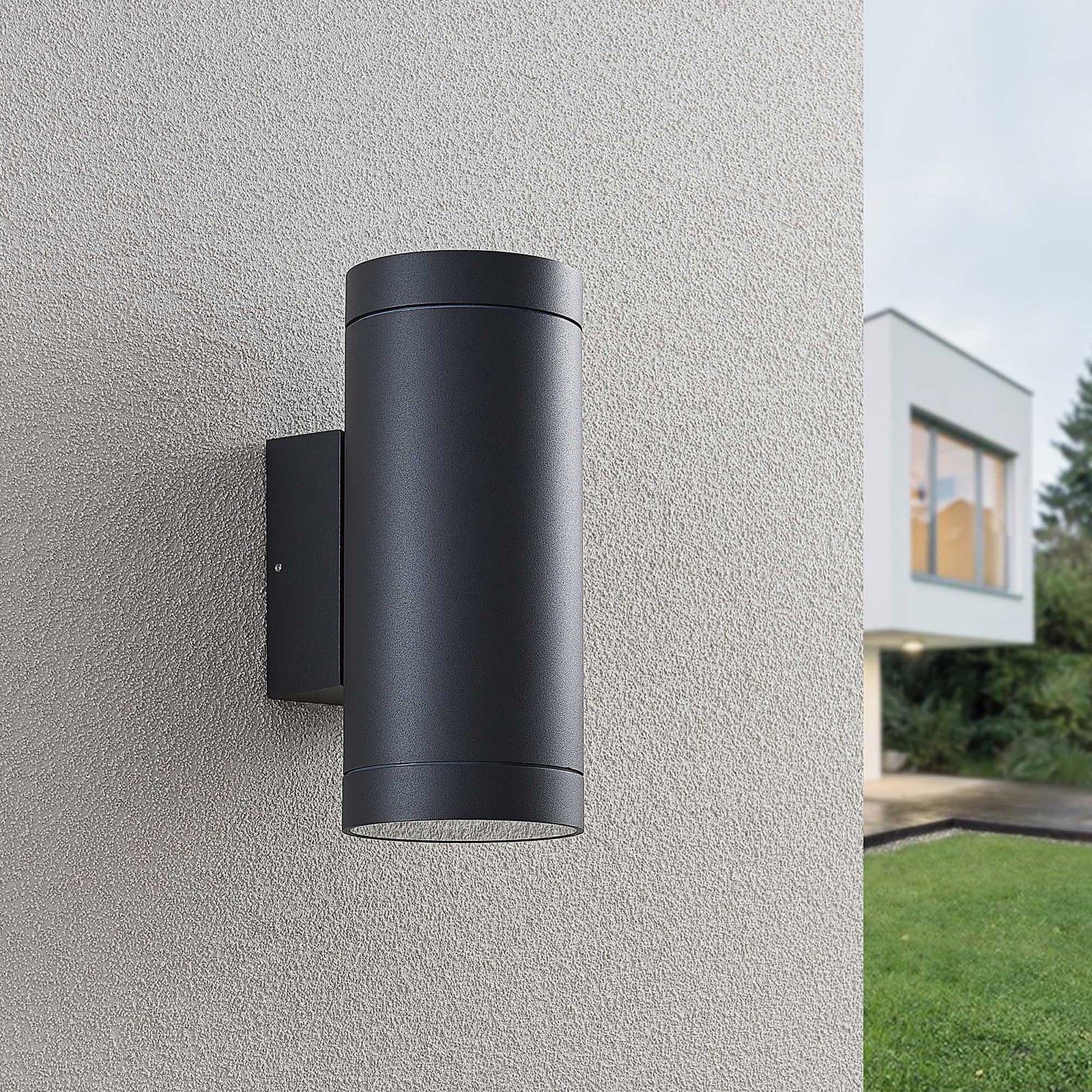 Lucande Außenwandleuchte Thomke 2-flammig LED Gartenlampe anthrazit IP65 25,2cm - 4251096569322