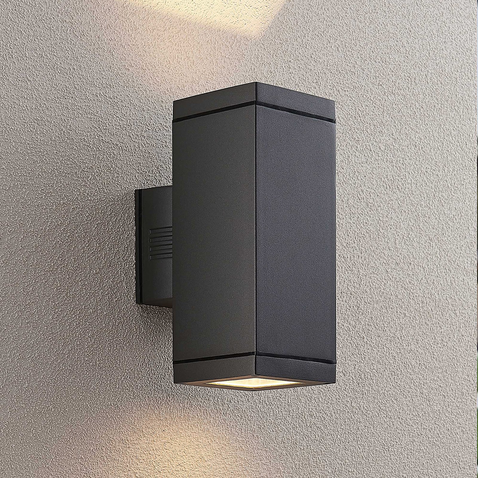 Lucande Außenwandleuchte 2-flammig E27 dimmbar IP54 dunkelgrau Aluminium Leuchte - 4251096569353