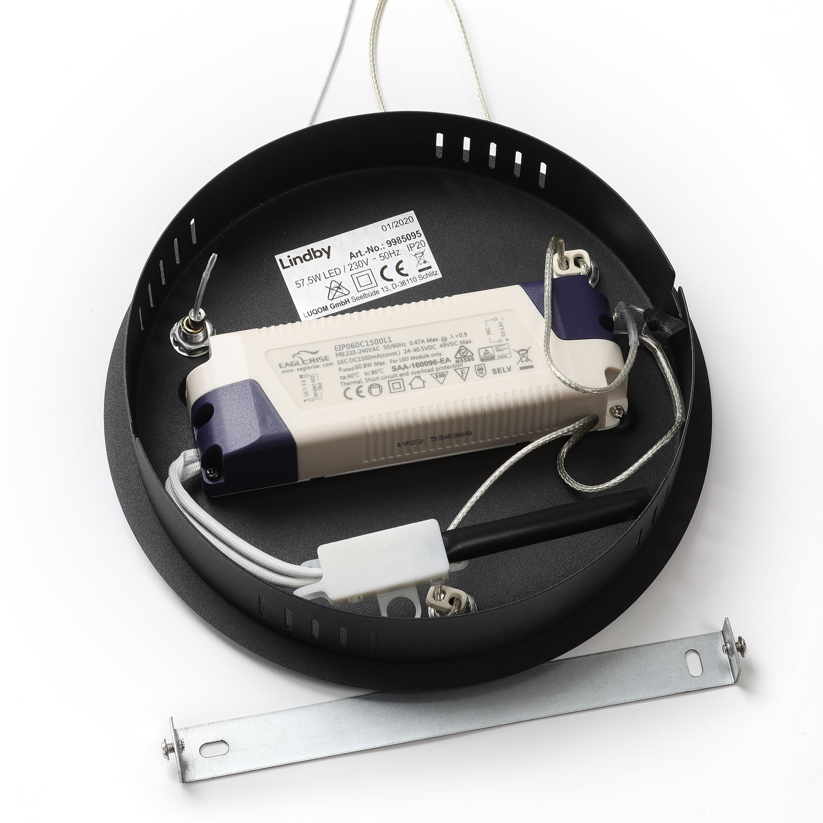Lindby Hängeleuchte Olada LED Pendelleuchte Lampe schwarz Ø51cm 61W 4800Lumen - 4251096575705