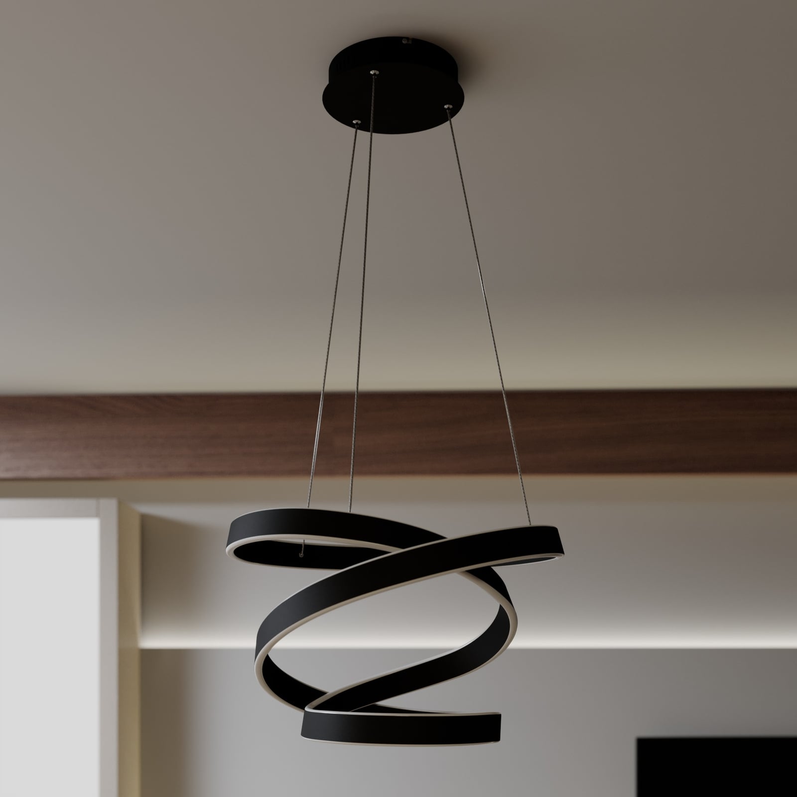 Lindby Hängeleuchte Olada LED Pendelleuchte Lampe schwarz Ø51cm 61W 4800Lumen - 4251096575705