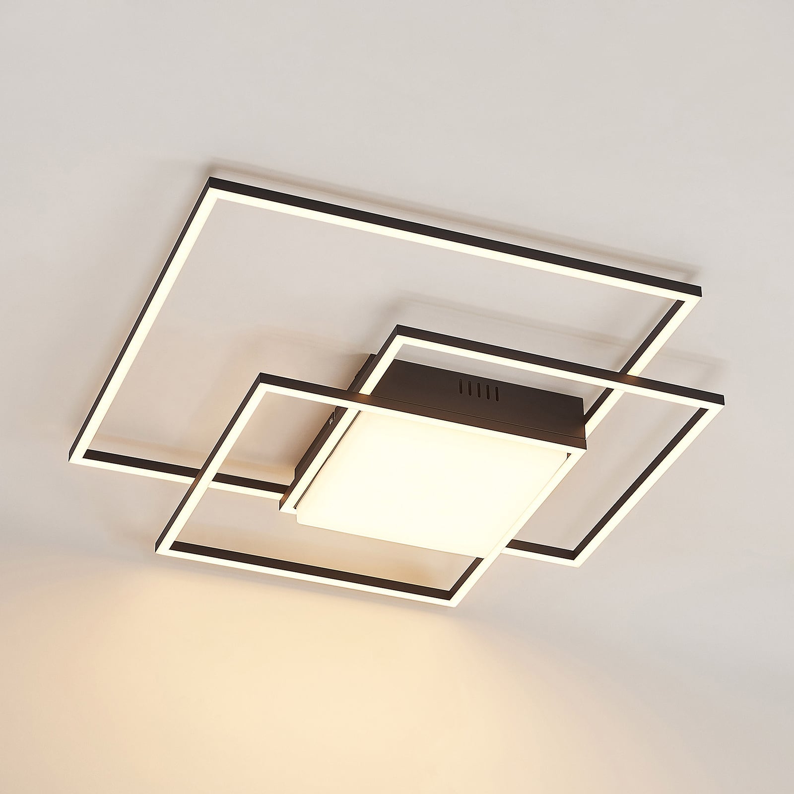 Lindby Deckenleuchte Nelinka LED Lampe Leuchte schwarz Aluminium 60x58,5cm - 4251911725469