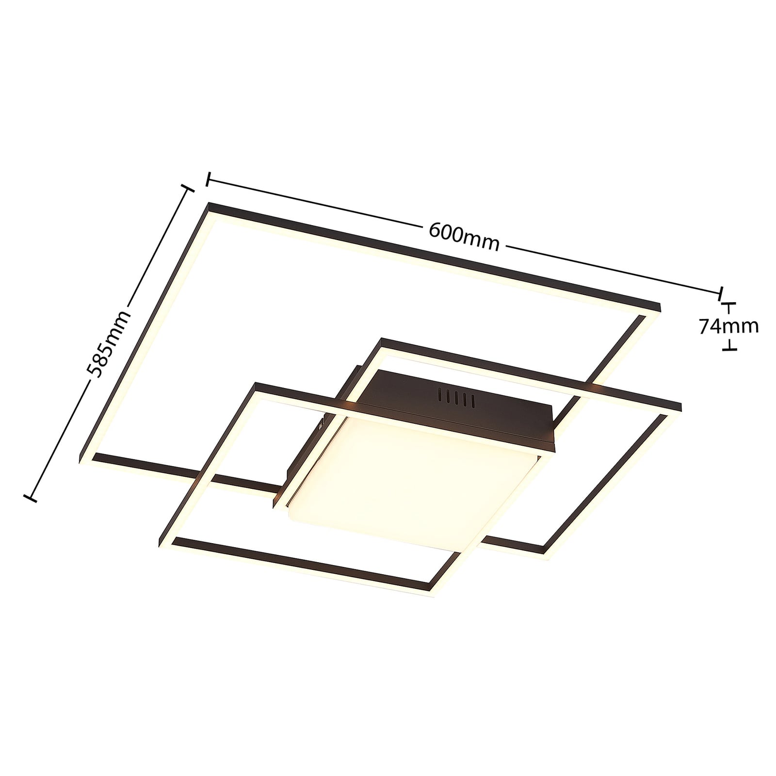 Lindby Deckenleuchte Nelinka LED Lampe Leuchte schwarz Aluminium 60x58,5cm - 4251911725469