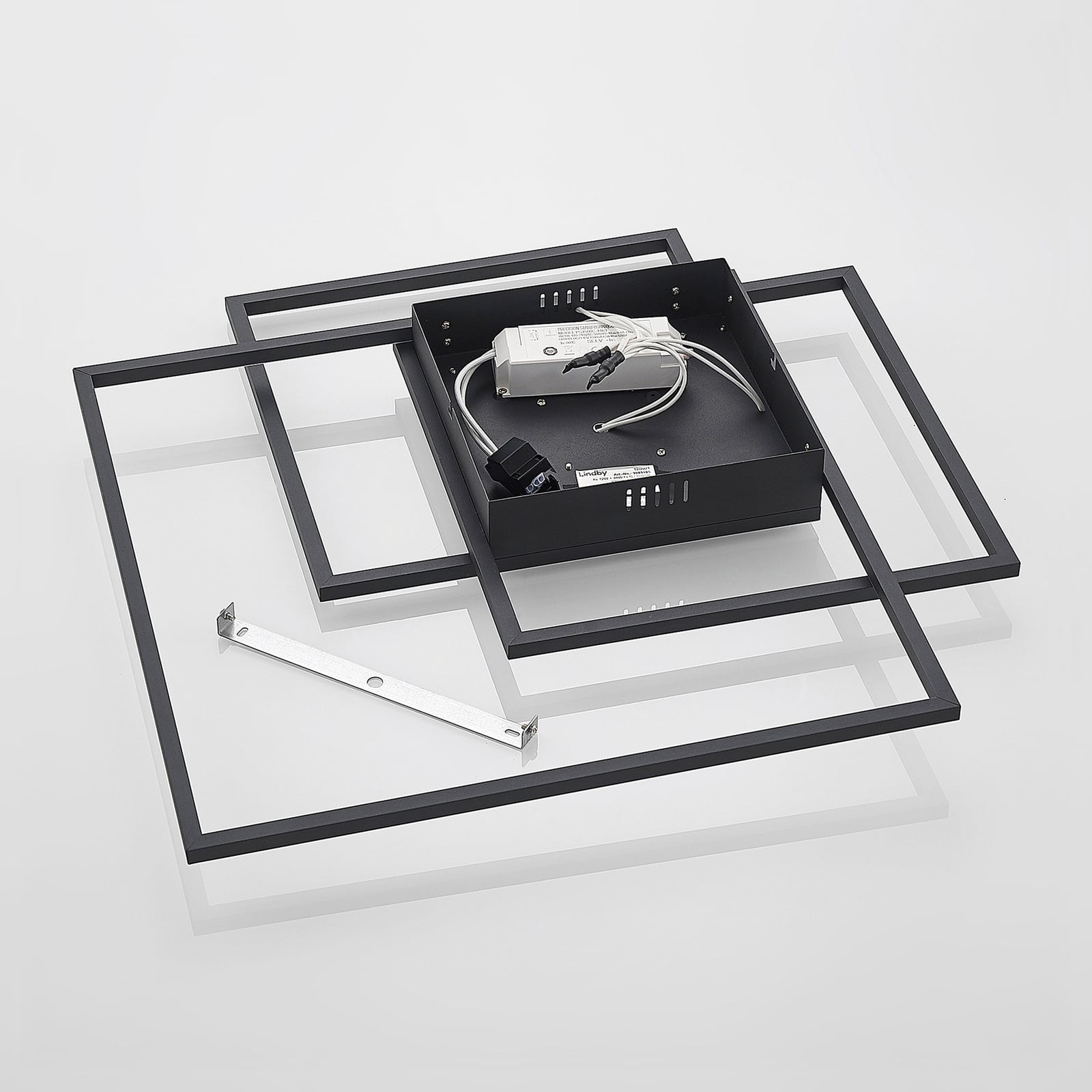 Lindby Deckenleuchte Nelinka LED Lampe Leuchte schwarz Aluminium 60x58,5cm - 4251911725469