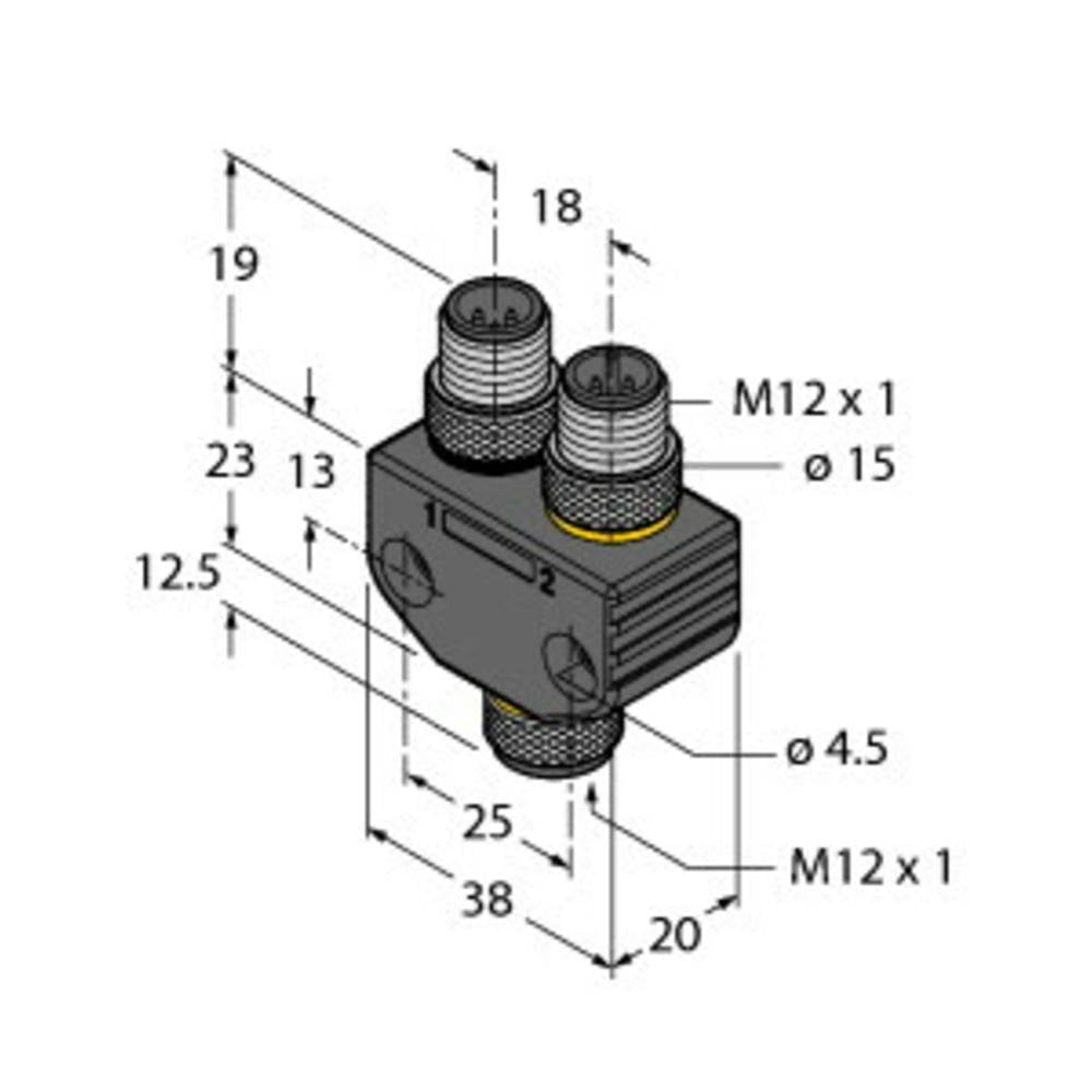 Turck 6934914 Sensor-/Aktor-Verteiler Adapter Steckverbinder Industriestecker