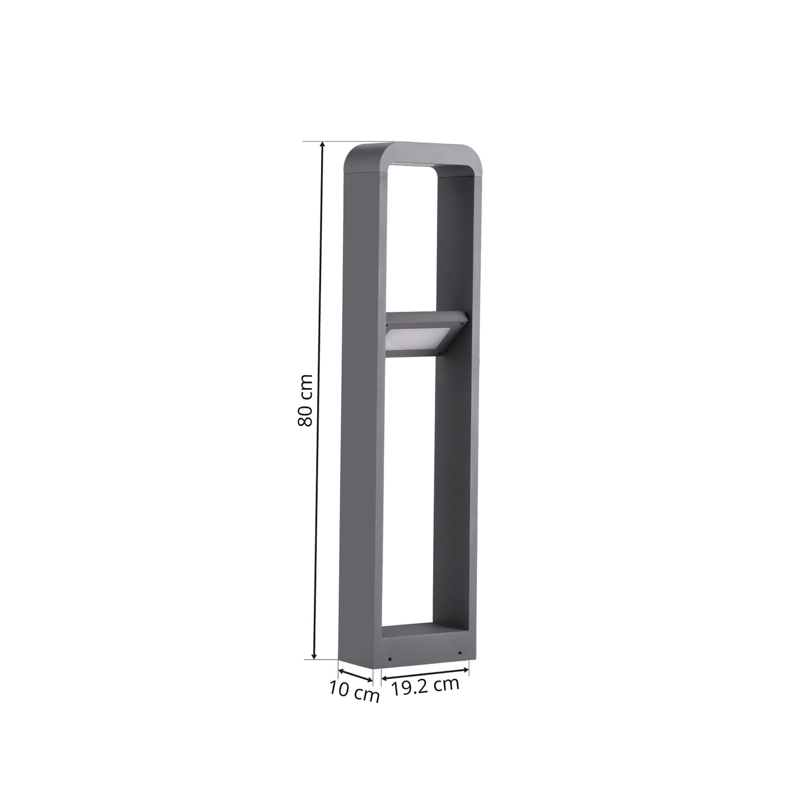 Lindby Wegeleuchte Gartenlampe LED Darko Aluminium dunkelgrau IP54 Außenbeleucht - 4251911752014