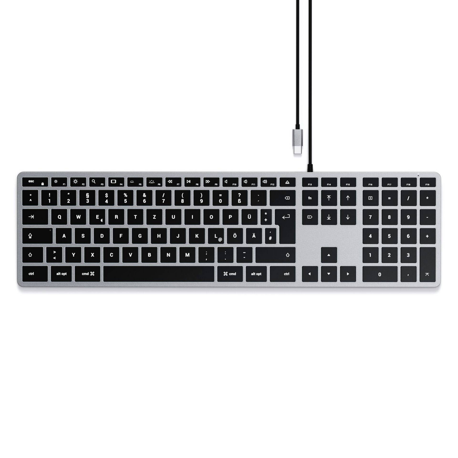 B-Ware Satechi Slim W3 Kabelgebunden Tastatur Deutsch Qwertz Multimediatasten