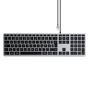 Clavier filaire Satechi Slim W3, touches multimédias QWERTZ allemandes