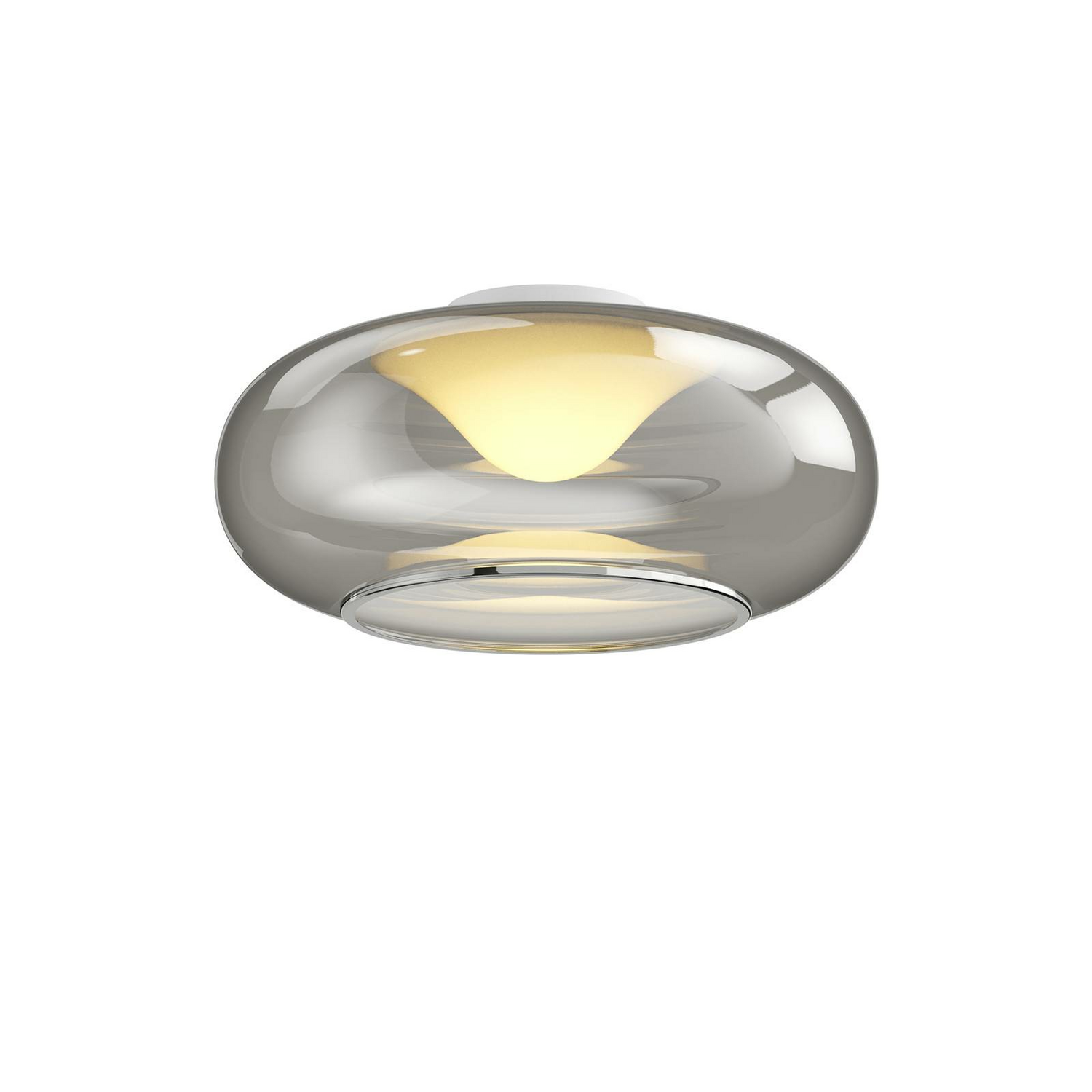 Plafonnier LED en verre Lucande de qualité B, Mijo, gris fumé, 250 