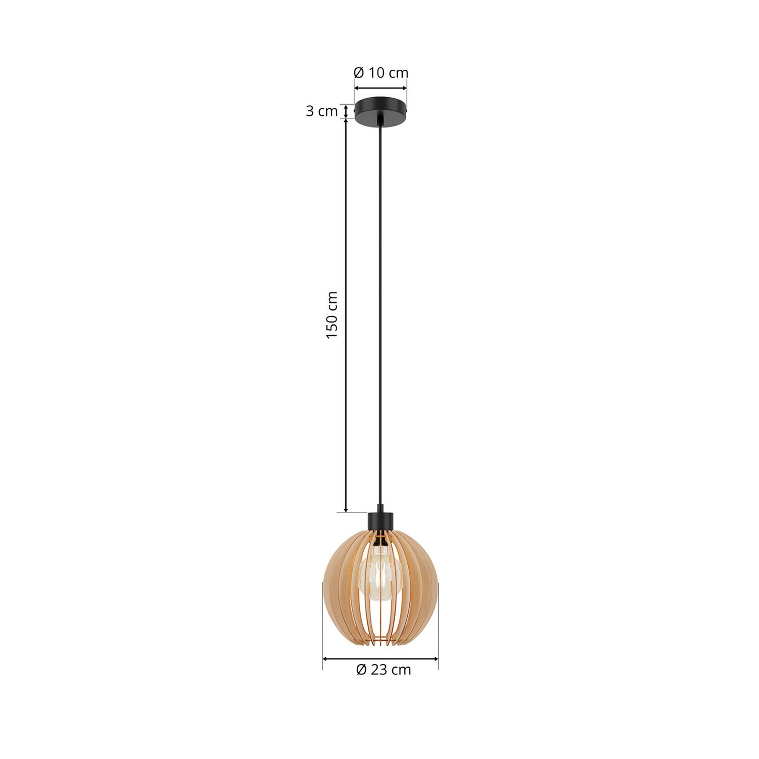 B-Ware Envostar Clay Hängeleuchte Birkensperrholz ø 23 Cm Deckenlampe Pendelleuchte E27