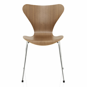 B-Ware Fritz Hansen Serie 7 Stuhl Küchenstuhl Designerstuhl Walnuss Natur Verchromt