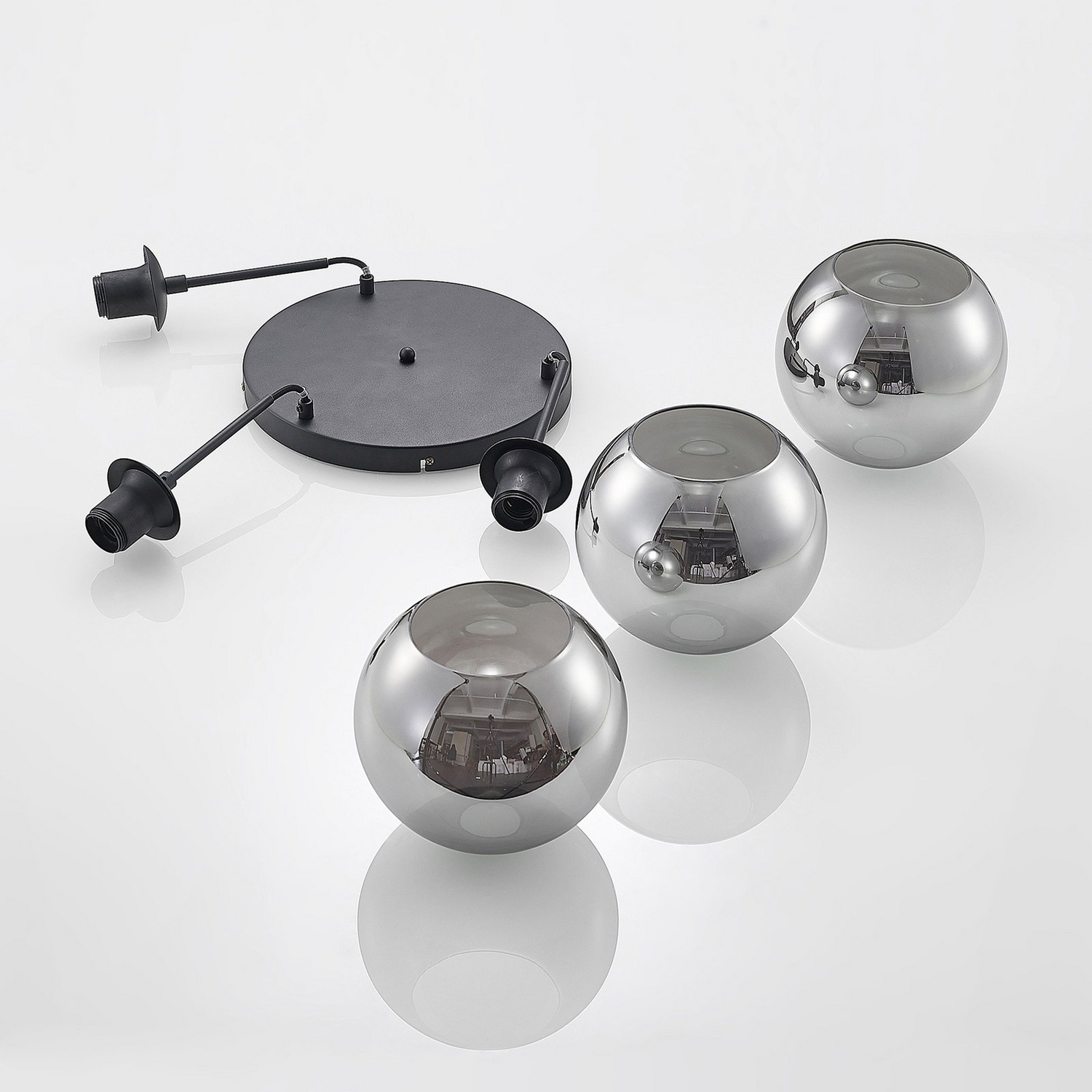 Suspension Lindby Jurian de qualité B, lampe suspendue, plafonnier, éclairage, 3 ampoules, E27, Noir 942 
