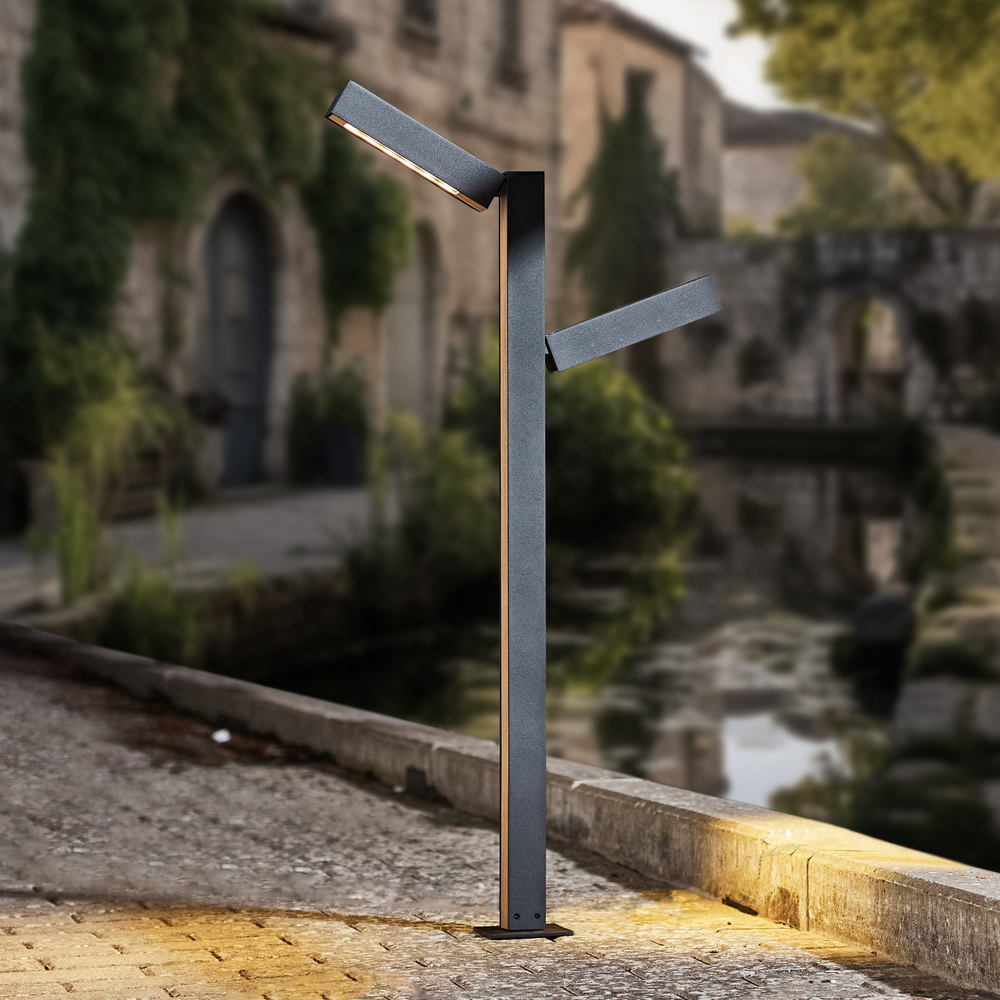 Lucande Taskalin LED Wegeleuchte Lampe 2 Flammig 90 cm Gartenleuchte Aussenlicht