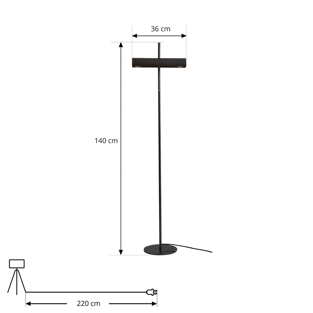 Lucande Stehleuchte Nysira Stehlampe Standleuchte LED grau metallic zweiflammig