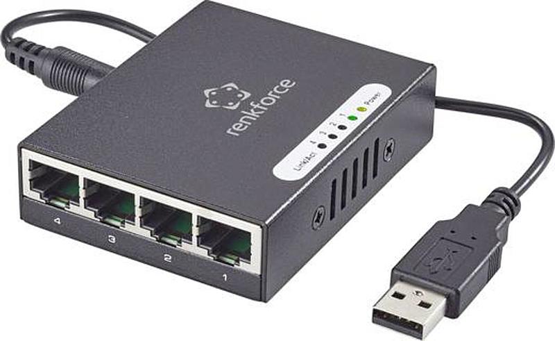Routeur-commutateur réseau Renkforce, 4 ports, 1 Gbit/s