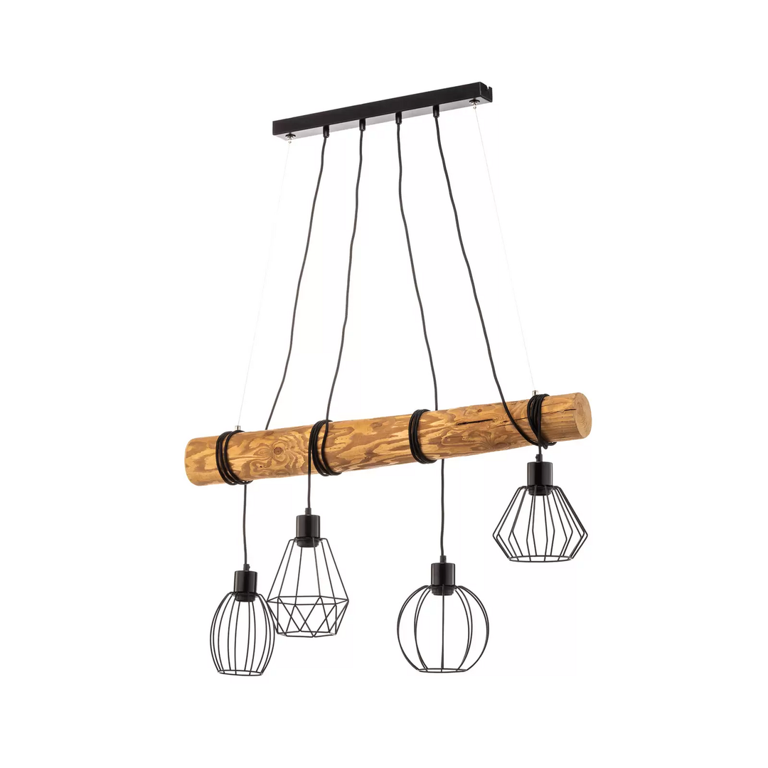 Envostar Various Pendel 4 Flammig Kiefer Natur Pendelleuchte Pendellampe Leuchte B-Ware - 4251911754889