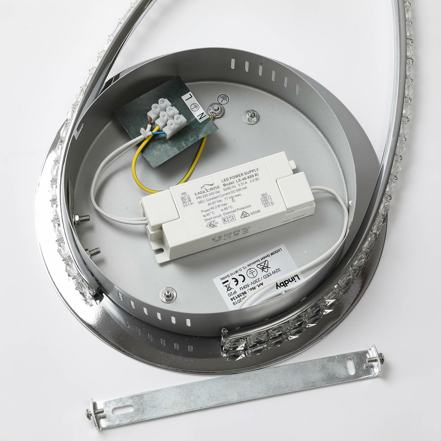 B-Ware Lindby Joline Led Deckenleuchte Deckenlampe Wohnzimmerlampe 32 W ø 90 Cm Krist692