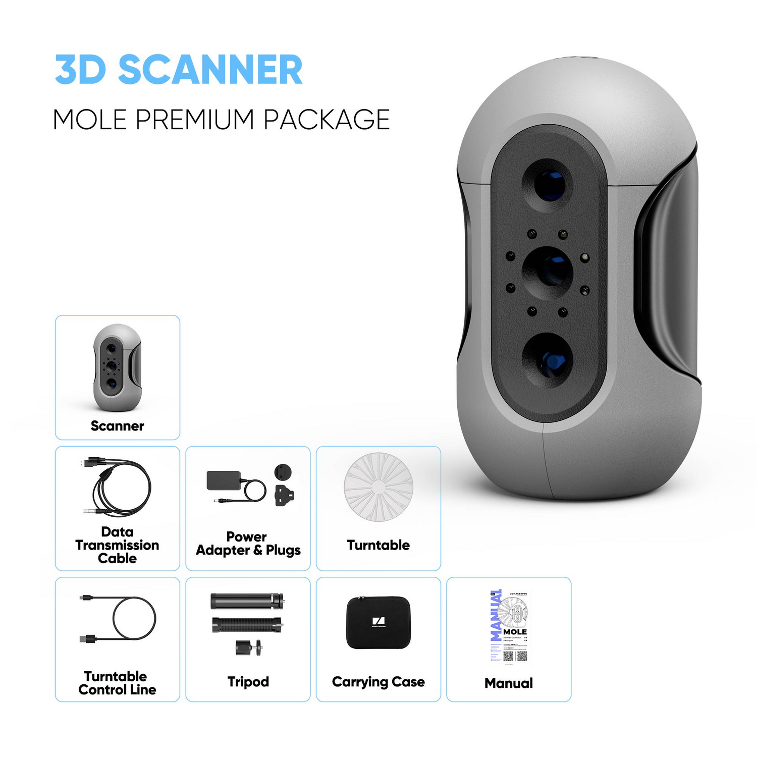 3 Dmakerpro Mole 3 D Scanner Structured Light 3 D Scan Technologie Defektware D-Ware