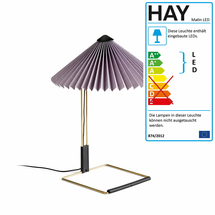 Hay Matin Led Tischleuchte Tischlampe Dekolampe Nachttischlampe Lampe Lavendel B-Ware