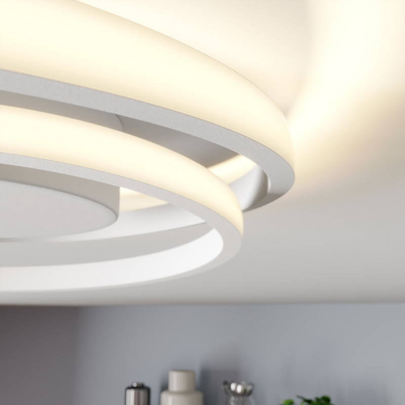 B-Ware Deckenleuchte Deckenlampe Lindby Kyron Led Weiß Matt Rund Aluminium Silikon Dimm
