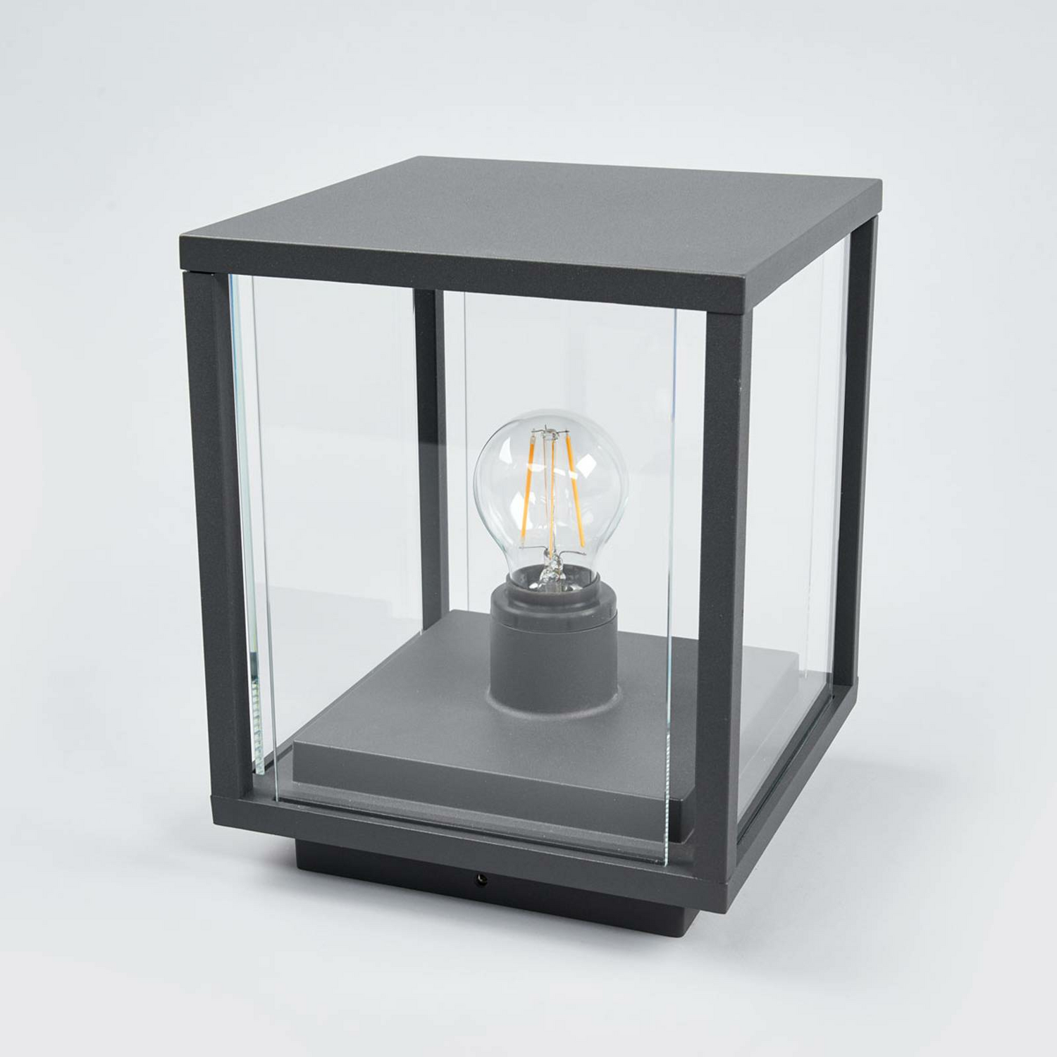 Lucande Sockellampe Annalea Sockelleuchte Gartenleuchte Lampe E27 Dunkelgrau B-Ware - 4251096528602