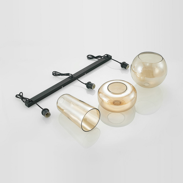 Lucande Wilja Hängeleuchte Hängeleuchte Lampe Leuchte E27 Dreiflammig Amber679 B-Ware
