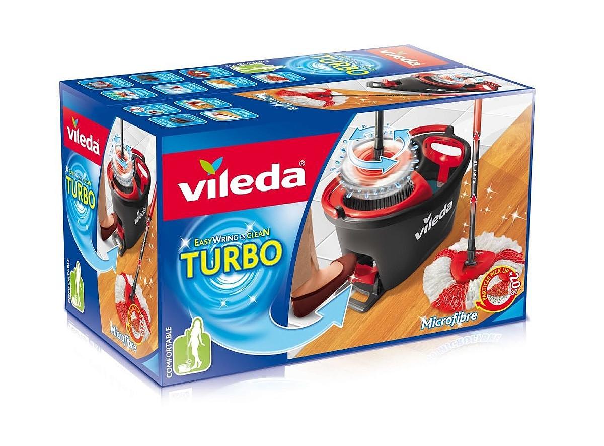 B-Ware Vileda Turbo Easy Wring & Clean Komplett Set, Wischmop & Eimer Mit Power Schleuder