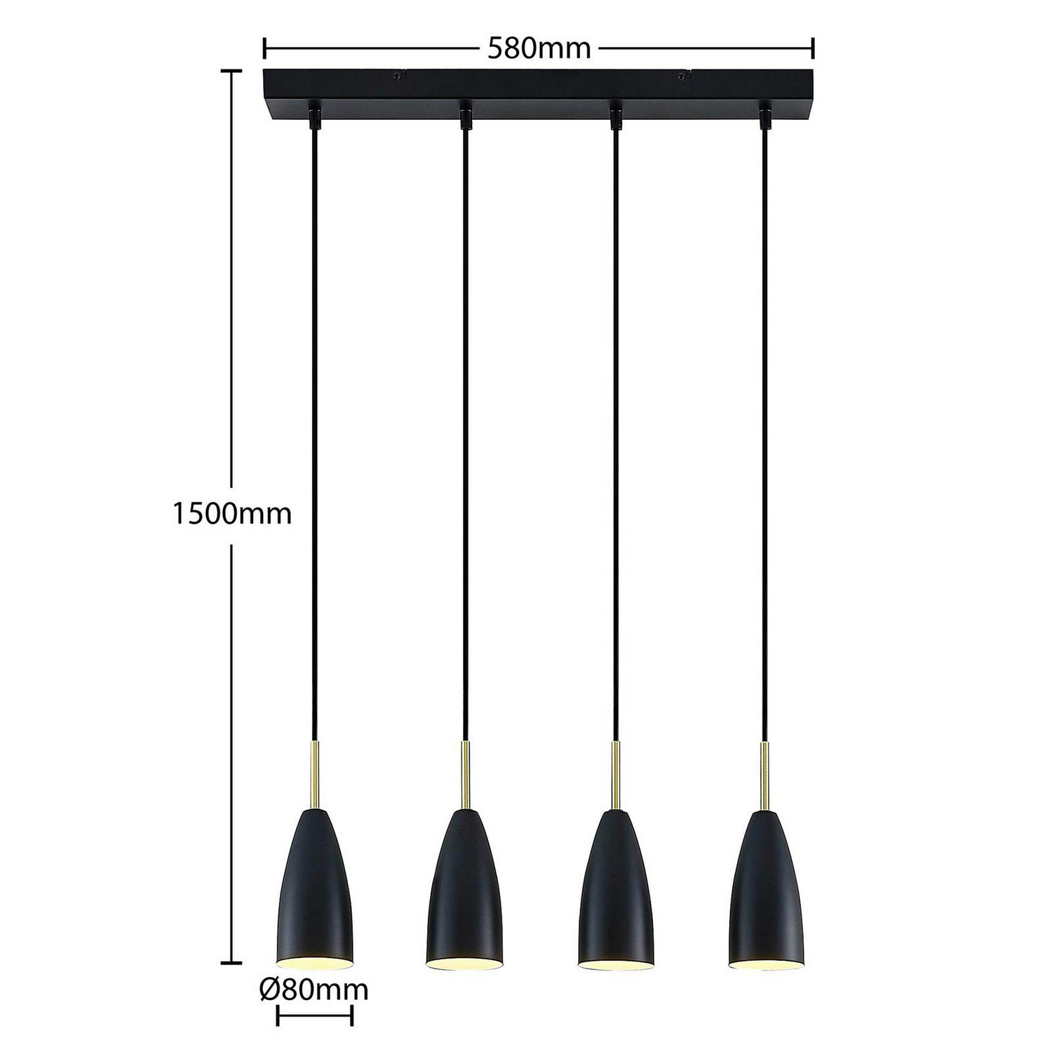 Pendelleuchte Hangeleuchte Deckenlampe Lampe E14 Schwarz Lindby Caylee