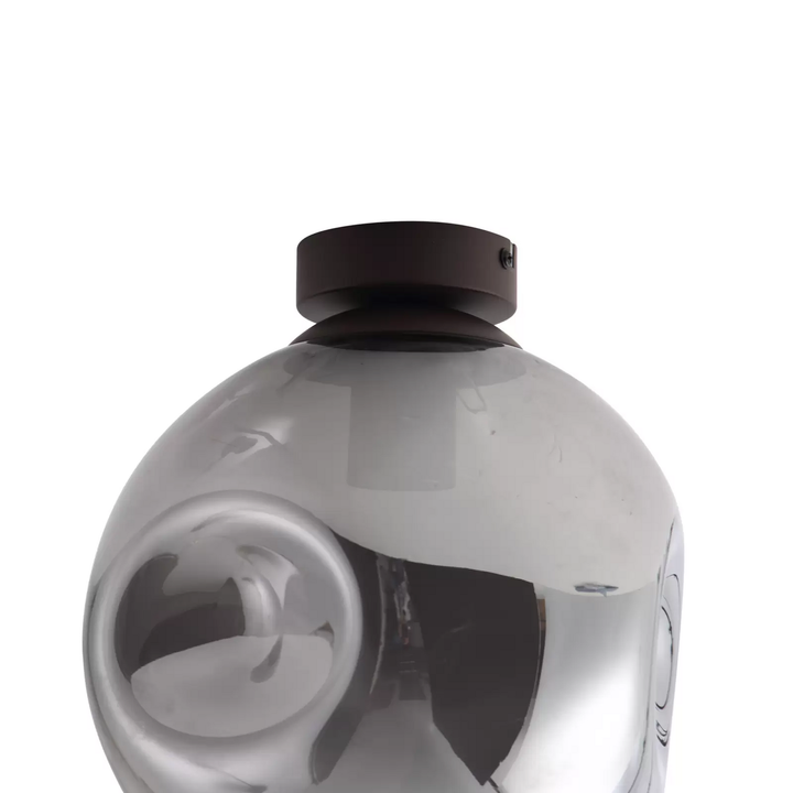 Lindby Deckenlampe Valentina Deckenleuchte Deckenlicht Glas rauchgrau rund Ø25cm