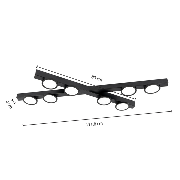 Lucande Deckenleuchte Kellino Schwarz 8 Flammig Gu10 Deckenlampe Lampe Leuchte B-Ware