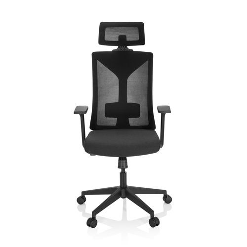 hjh OFFICE Bürostuhl Drehstuhl KODIAK Stoff Netzstoff schwarz Schreibtisch - 4064323014737